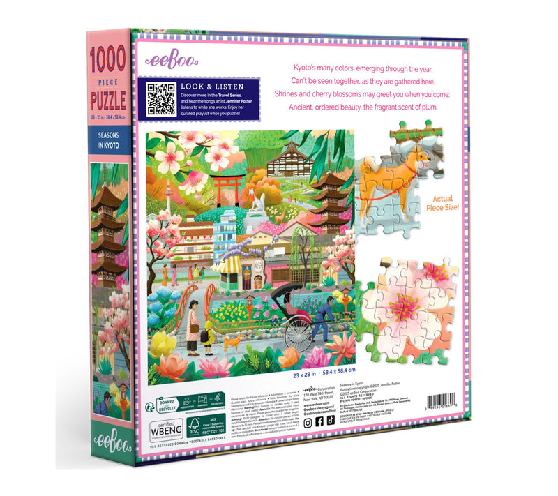 eeBoo Piece & L ove Seasons in Kyoto 1000 piec e Puzzle — View 3