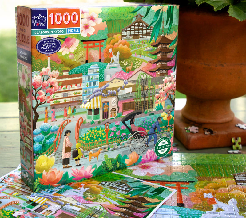 eeBoo Piece & L ove Seasons in Kyoto 1000 piec e Puzzle — View 4