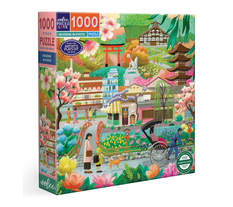 eeBoo Piece & L ove Seasons in Kyoto 1000 piec e Puzzle — View 2