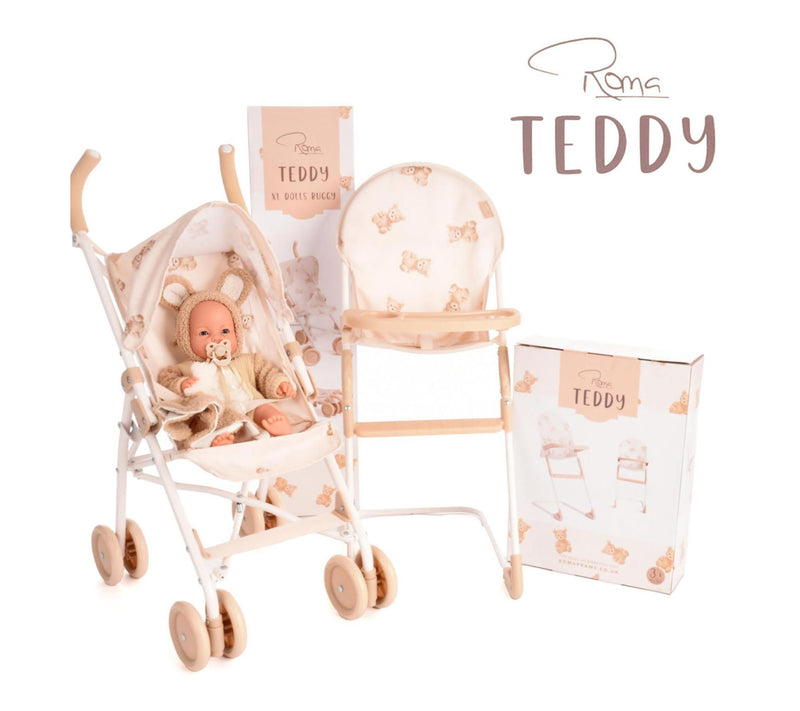 Roma Prams Teddy Doll XL Umbrella Beige Buggy — View 7