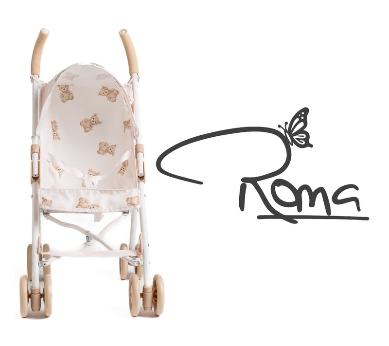 Roma Prams Teddy Doll XL Umbrella Beige Buggy — View 2