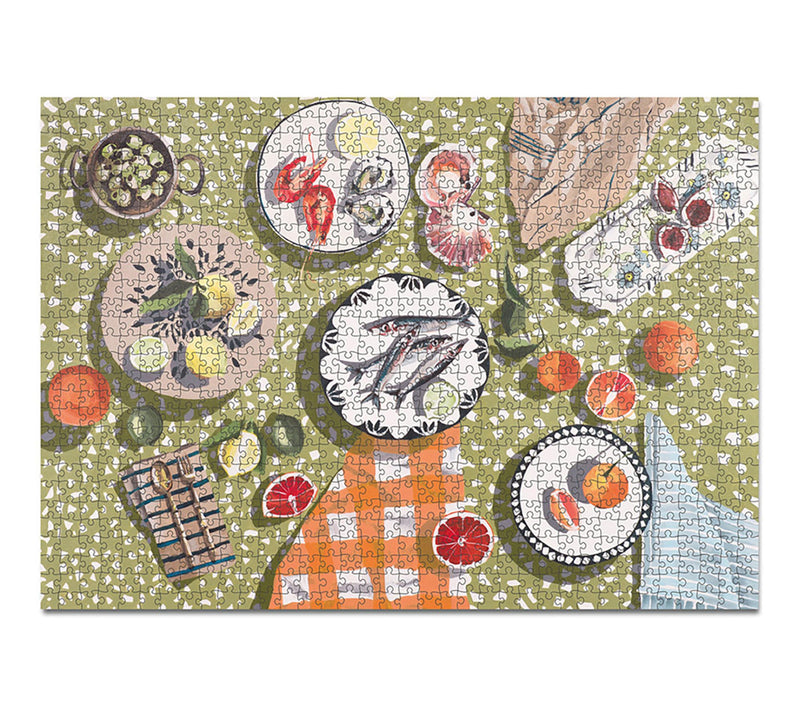Journey of Something Table by the Sea 1000 Piece Puzzle — Main view