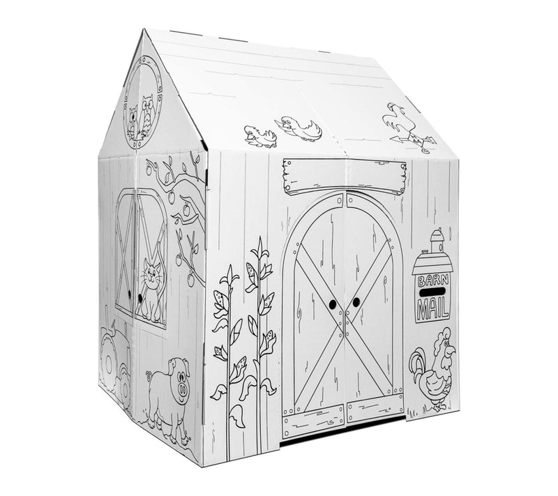 Easy Playhouse Decorate The Cardboard Fort Barn — View 4