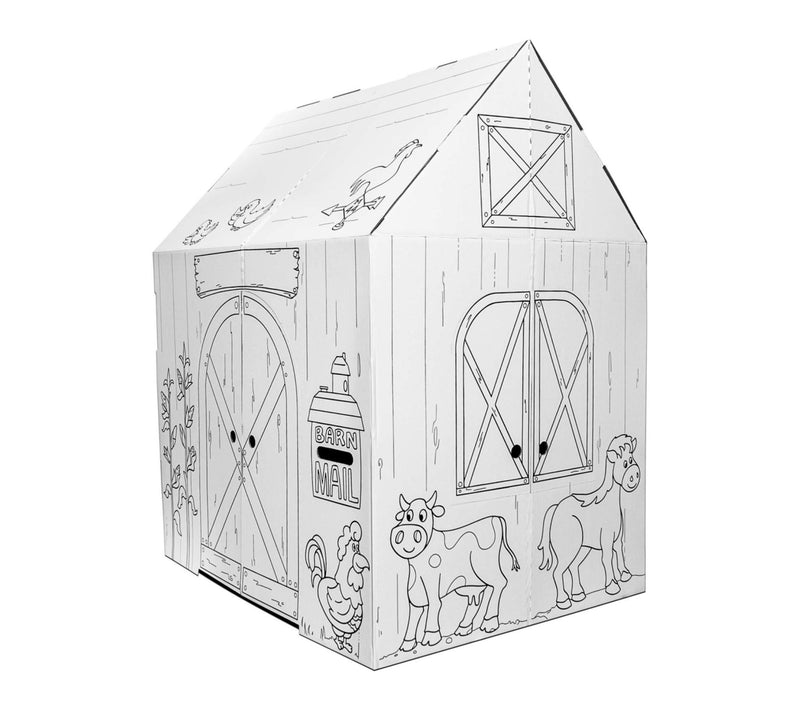 Easy Playhouse Decorate The Cardboard Fort Barn — View 8