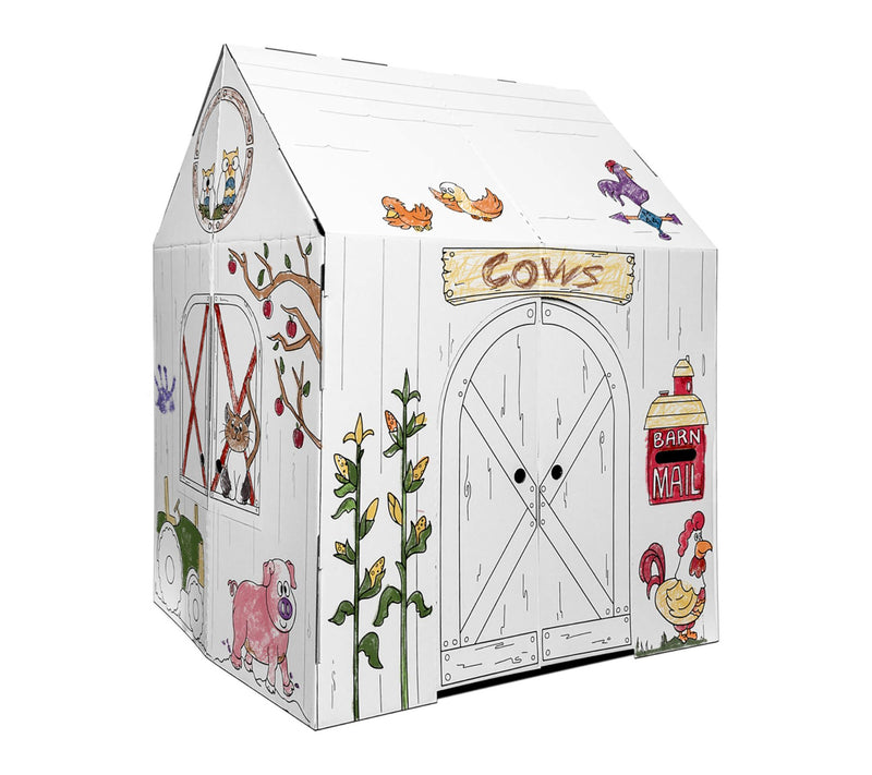 Easy Playhouse Decorate The Cardboard Fort Barn — View 5