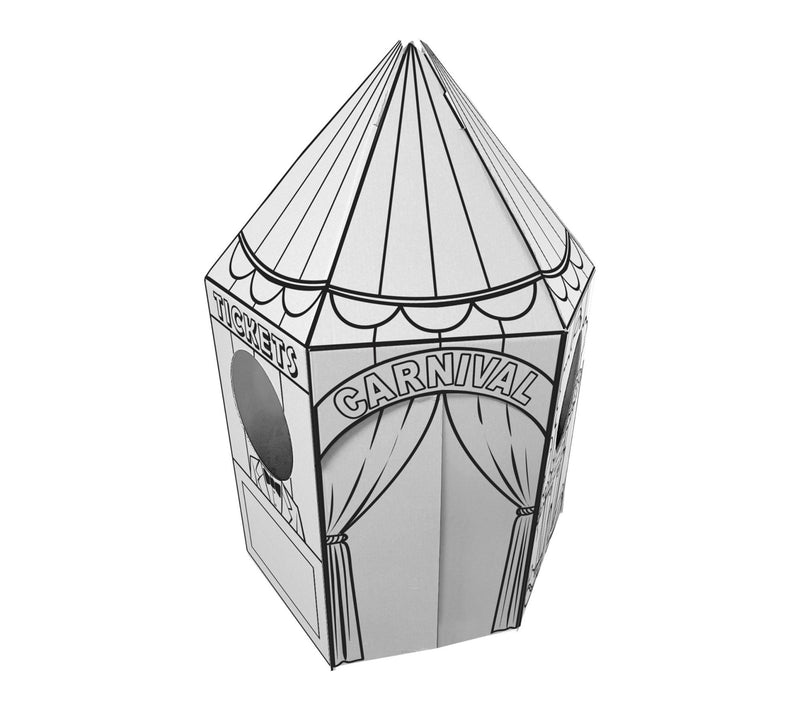 Easy Playhouse Decorate Cardboard Play Fort Carnival Tent — Main view