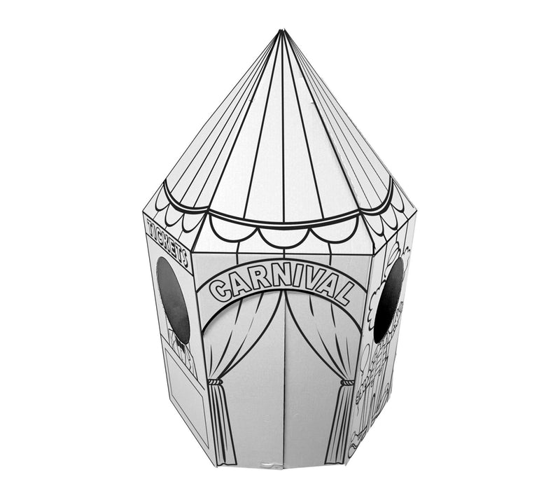 Easy Playhouse Decorate Cardboard Play Fort Carnival Tent — View 4