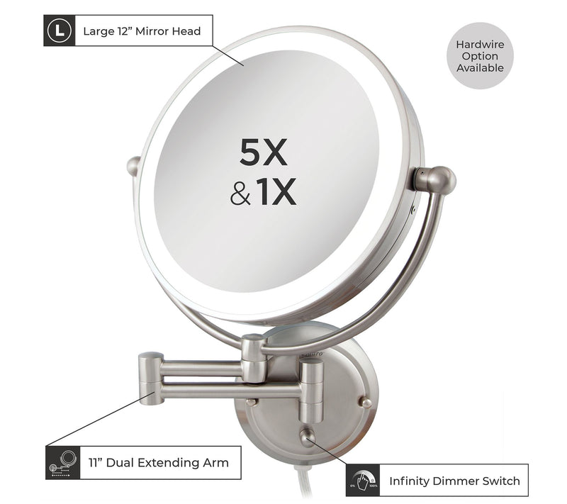 Zadro Glamour Wall-Mount 1X/5X Mirror — View 7