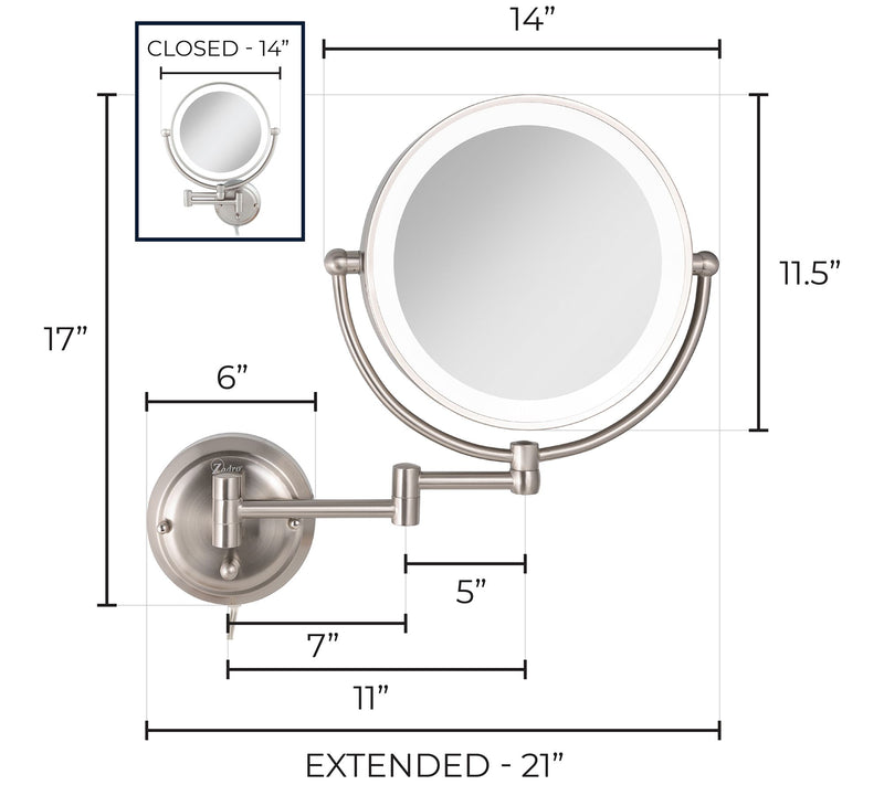 Zadro Glamour Wall-Mount 1X/5X Mirror — View 6