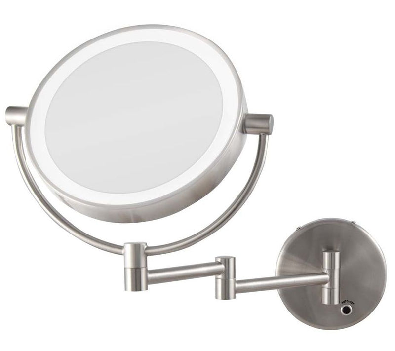 Zadro Cordless LED Wall-Mount Mirror 1X/5X, Satin Nickel — View 3