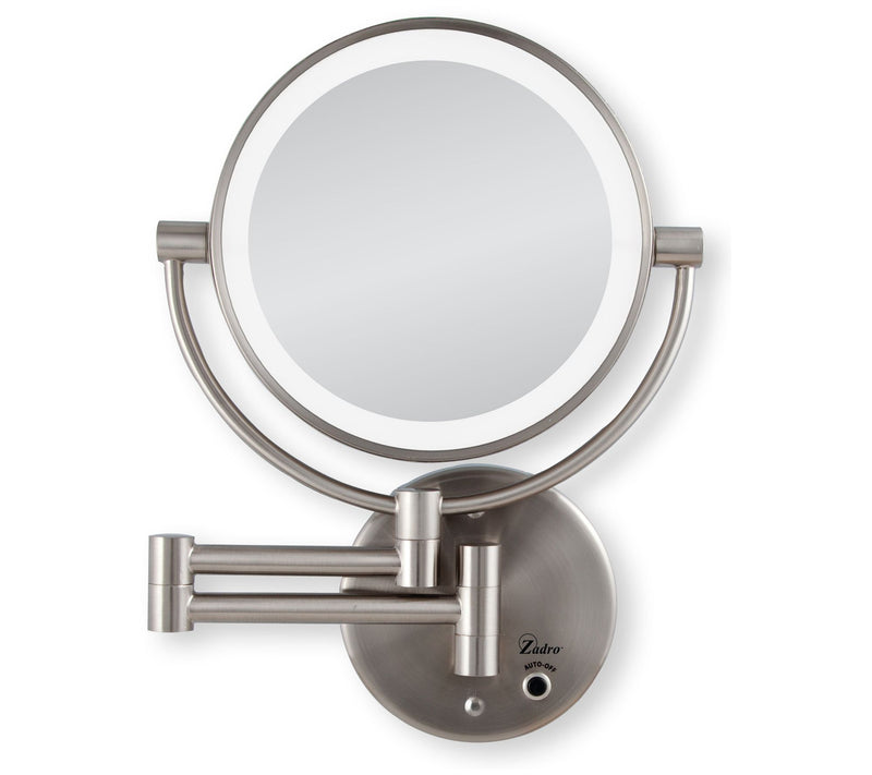 Zadro Cordless LED Wall-Mount Mirror 1X/5X, Satin Nickel — Main view
