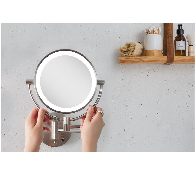 Zadro Cordless LED Wall-Mount Mirror 1X/5X, Satin Nickel — View 7