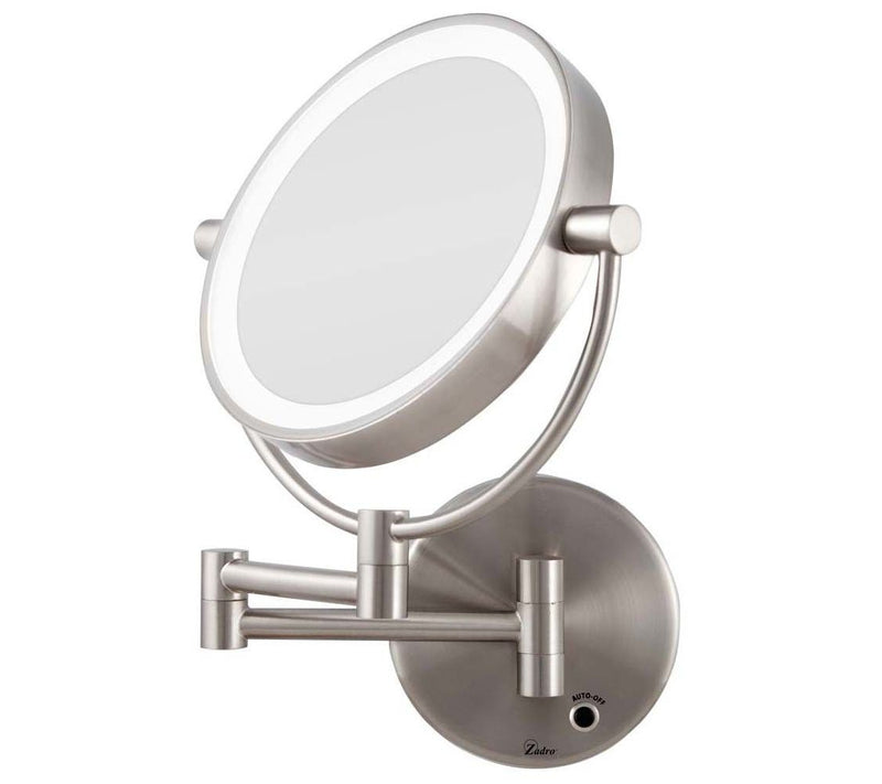 Zadro Cordless LED Wall-Mount Mirror 1X/5X, Satin Nickel — View 2
