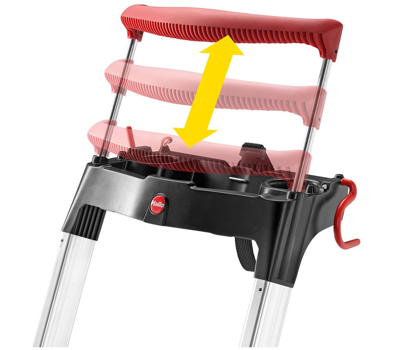 Hailo L100 TopLine 8-Step Aluminum Safety Stepadder — View 2