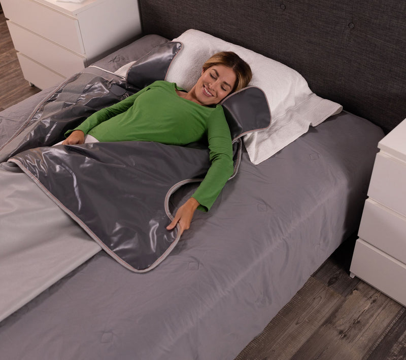 "As Is" Sharper Image Calming Heat Sauna Wrap with Heat & Massage — View 3
