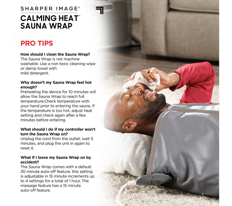 "As Is" Sharper Image Calming Heat Sauna Wrap with Heat & Massage — View 7
