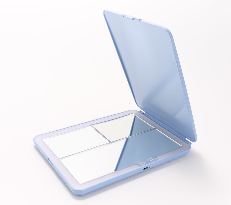 "As Is" Sunter Folding Travel Mirror w/ Magnification Panels & Light — View 12