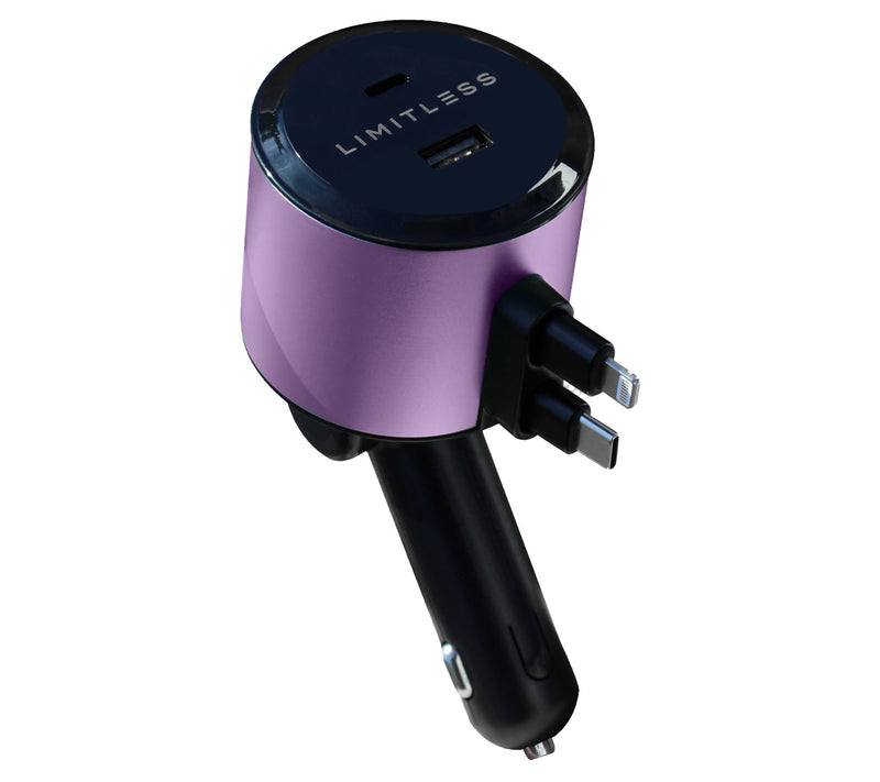 "As Is" Limitless Car Charger with Retractable Lightning Cable — View 16