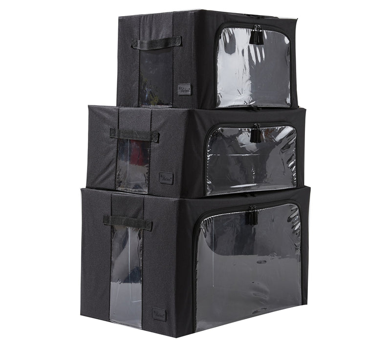 Periea S/3 Collapsible Small, Medium and Large Storage Boxes — View 30