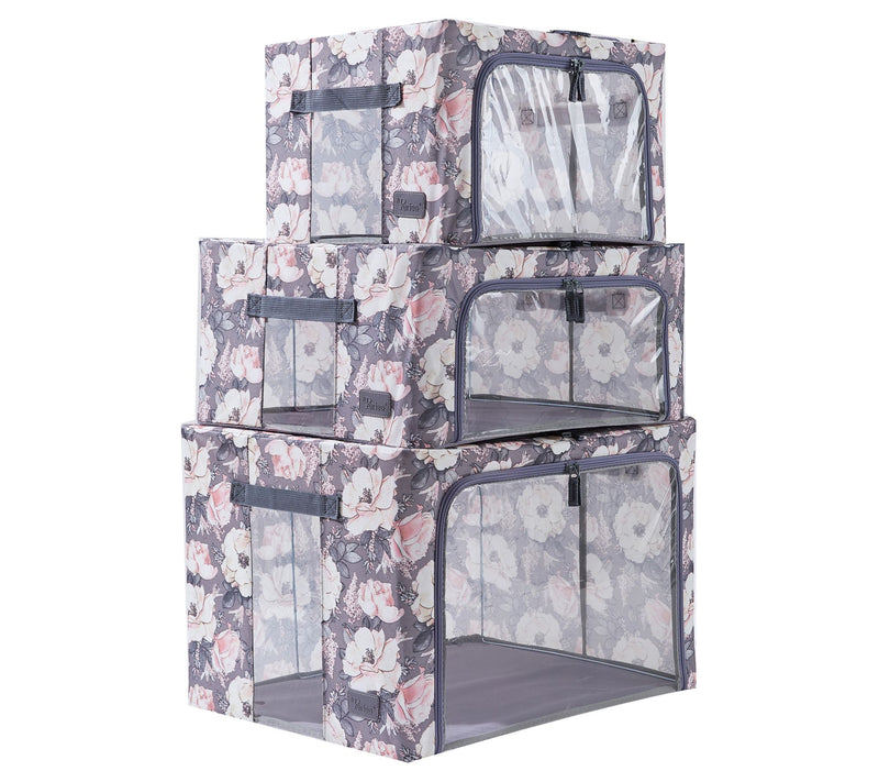 Periea S/3 Collapsible Small, Medium and Large Storage Boxes — View 34
