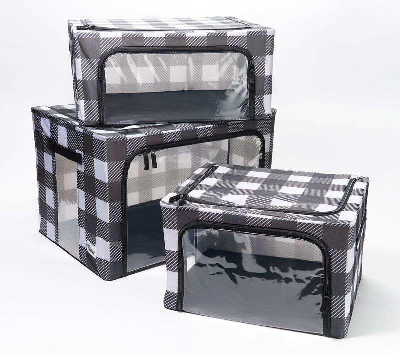 Periea S/3 Collapsible Small, Medium and Large Storage Boxes — View 17