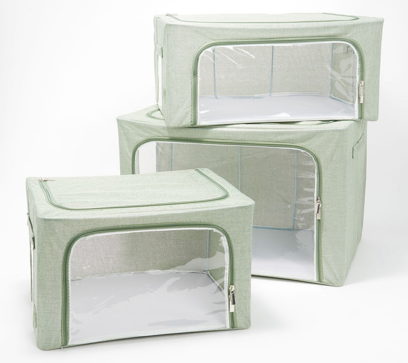 Periea S/3 Collapsible Small, Medium and Large Storage Boxes — View 21