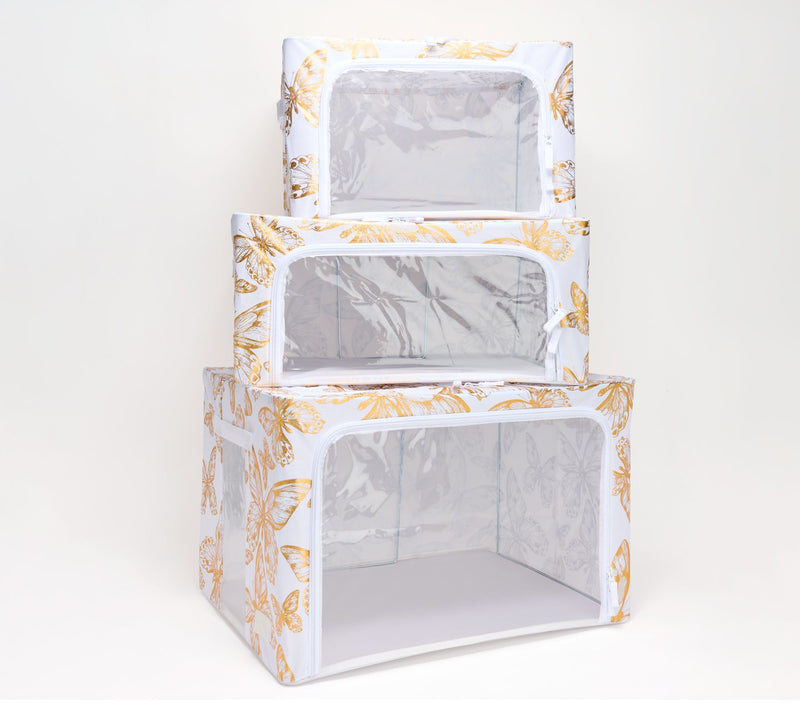 Periea S/3 Collapsible Small, Medium and Large Storage Boxes — View 35