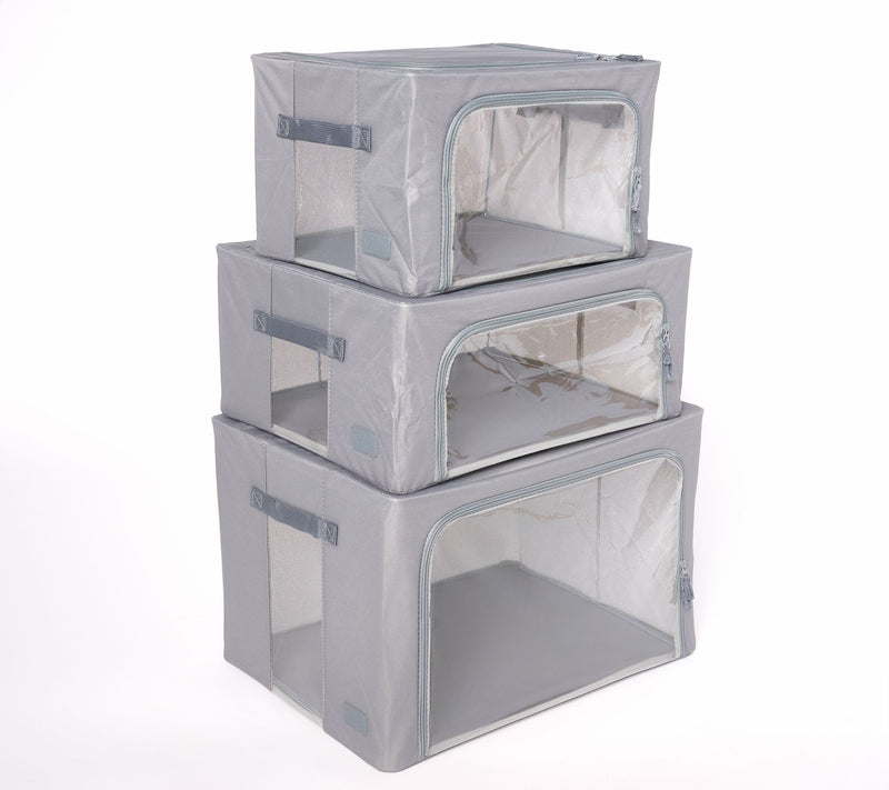 Periea S/3 Collapsible Small, Medium and Large Storage Boxes — View 49