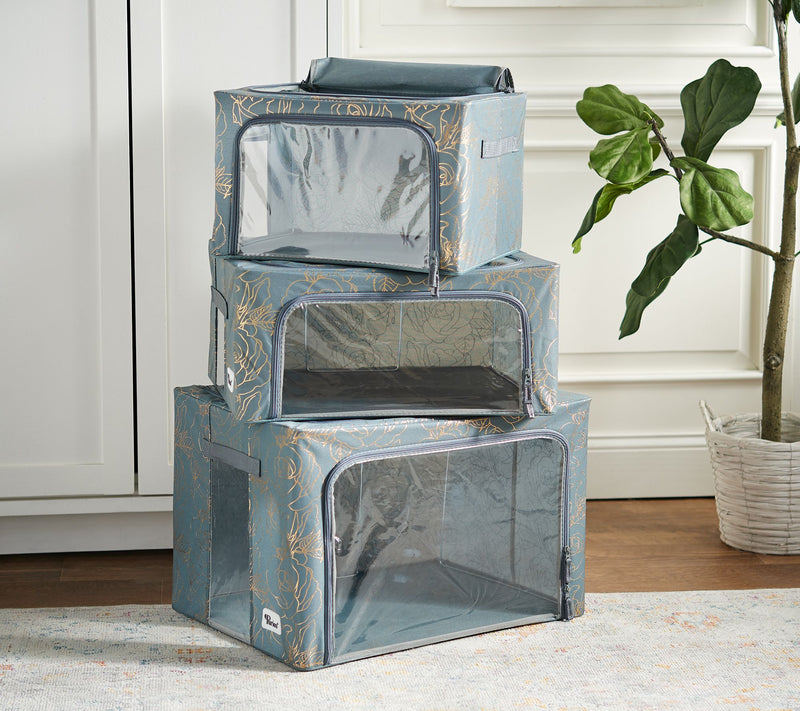 Periea S/3 Collapsible Small, Medium and Large Storage Boxes — View 3