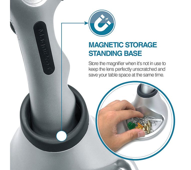 MagniPros Large 3X Magnifier with Magnetic Base — View 8
