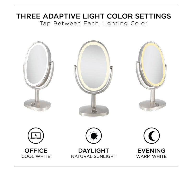 Zadro Newport LED UltraBright Oval 3-Color Touch Vanity Mirror — View 7