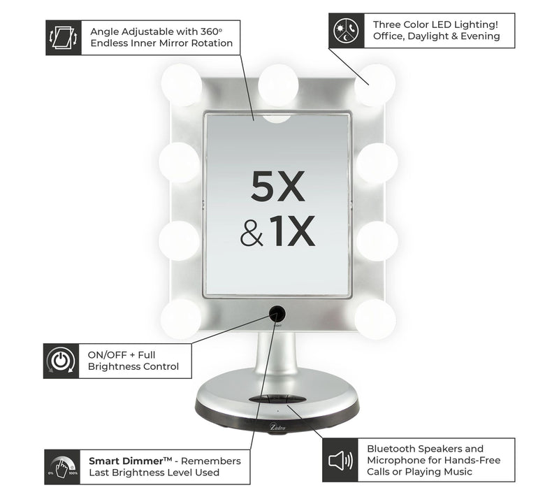 Zadro Melrose LED Variable Light Bluetooth Vanity Mirror — View 9