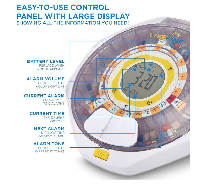 LiveFine 28-Day Bluetooth Automatic Pill Dispenser — View 7