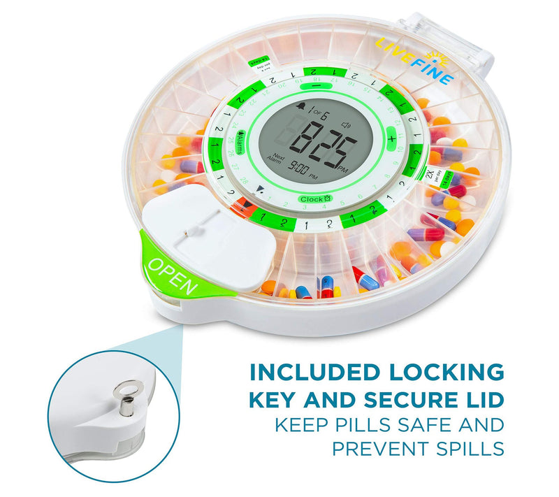 LiveFine 28-Day Automatic Pill Dispenser with LCD Display — View 6