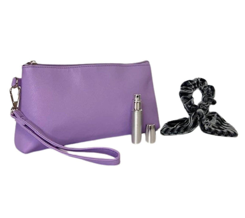 Youzey Violet Travel Cosmetic Bag, Scrunchie &Travalo Trio — Main view