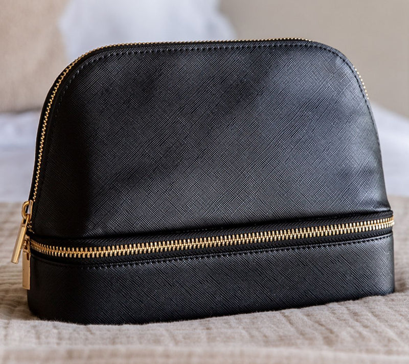 Youzey Jetsetter Travel Vegan Leather Cosmetic& Jewelry Case — Main view