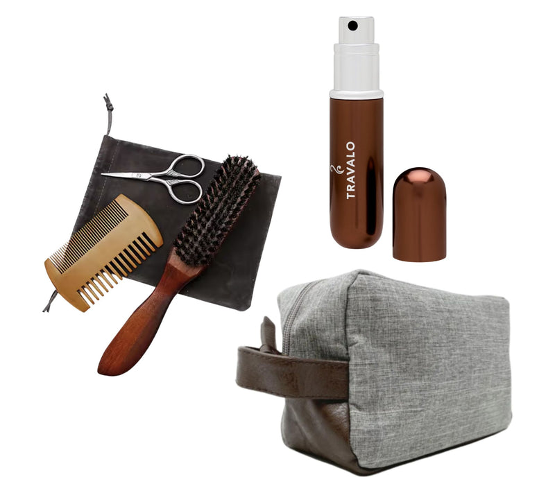 Youzey Refined on the Road Grooming Dopp Kit &Travalo Atomizer — Main view