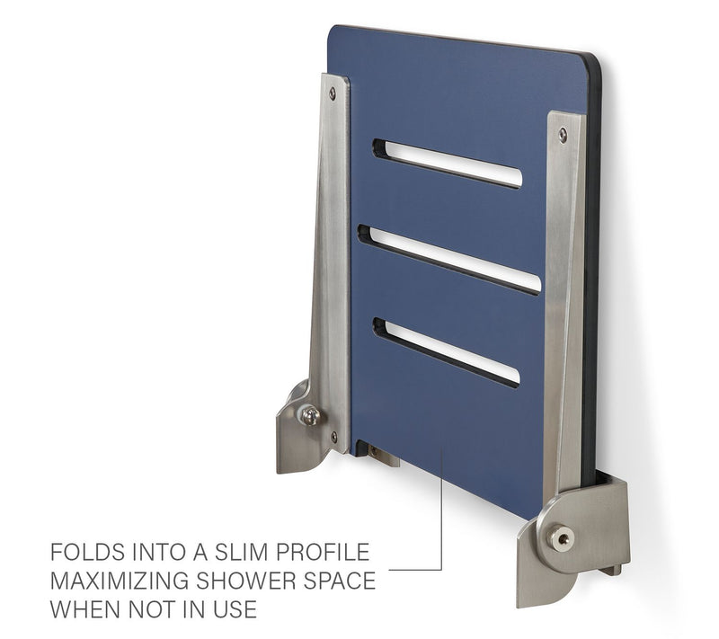 Seachrome 18" SlimLine Folding Wall Mount Shower Bench, Navy — View 13