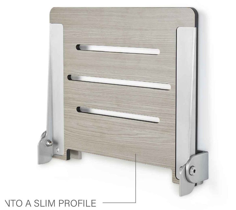Seachrome 18" SlimLine Folding Wall Mount Shower Bench, Ash — View 5