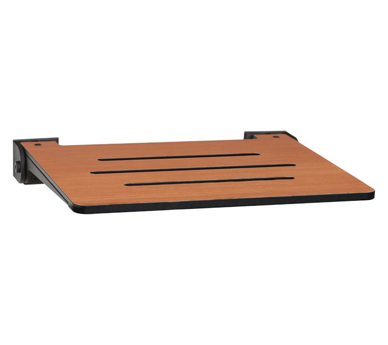 Seachrome 18" SlimLine Folding Wall Mount Shower Bench, Teak — Main view