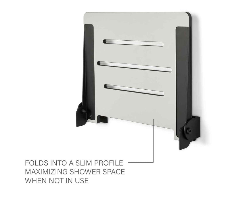 Seachrome 18" Folding Wall Mount Shower Bench Seat, Light Gray — View 5