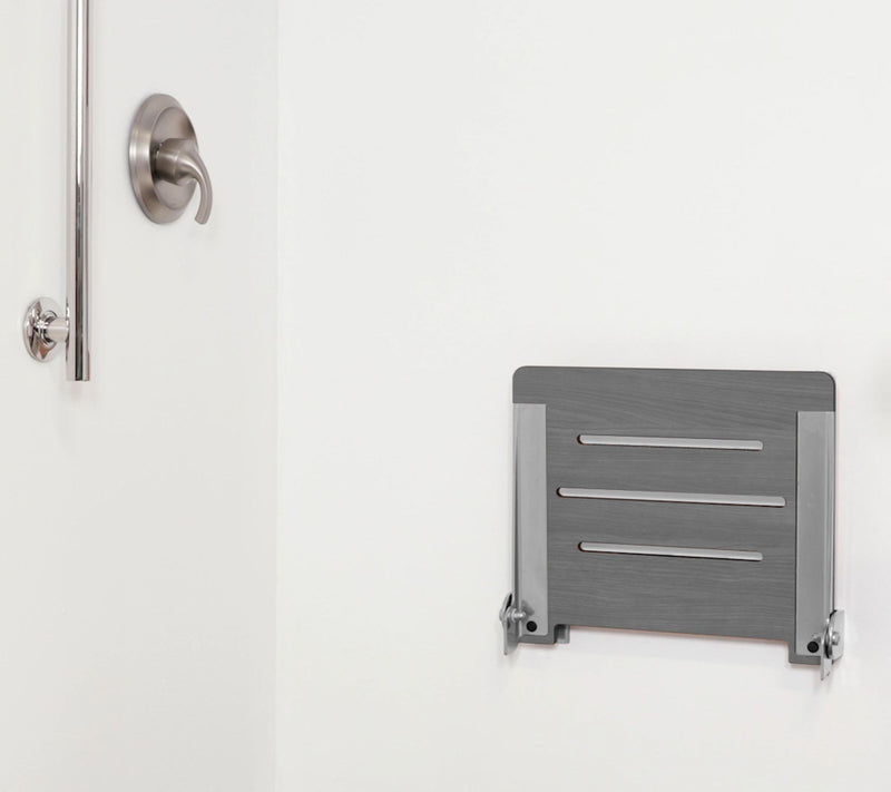 Seachrome 18" SlimLine Folding Wall Mount Shower Bench, Gray — View 5