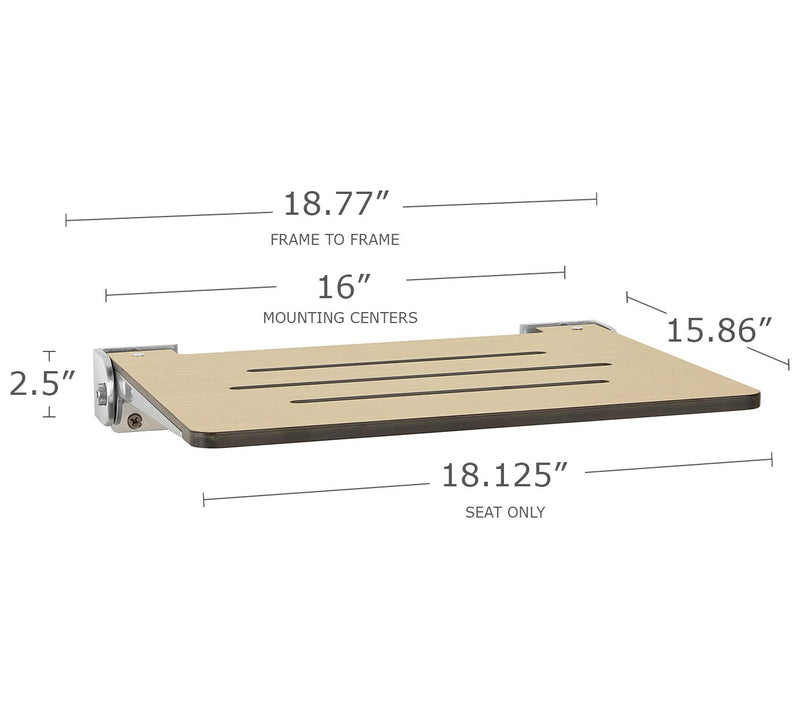 Seachrome 18" SlimLine Folding Wall Mount Shower Bench — View 2