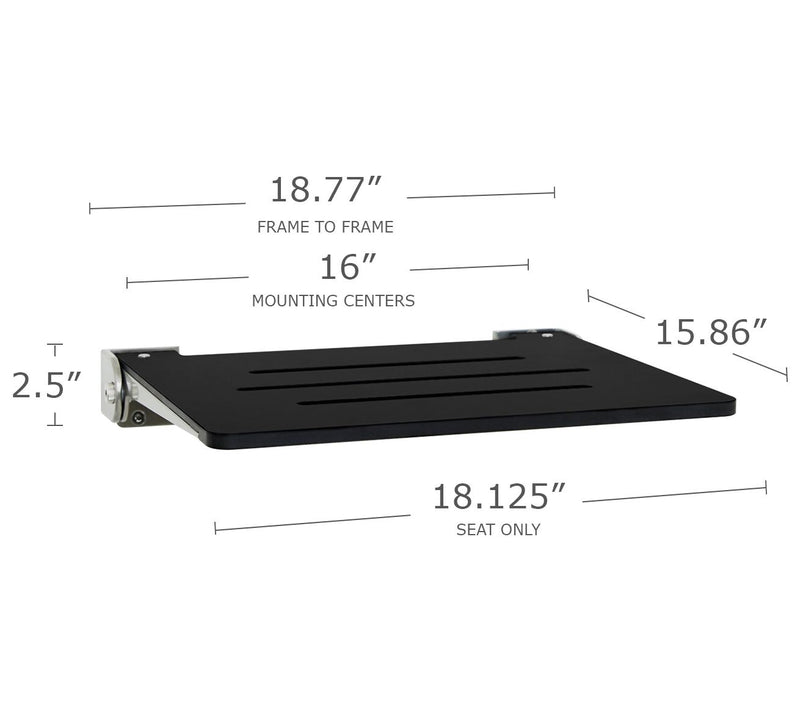 Seachrome SlimLine Folding Wall Mount Shower Bench Seat 18" — View 2
