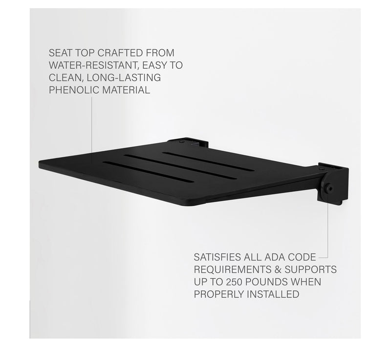 Seachrome SlimLine Folding Wall Mount Shower Bench Seat 18" — View 3