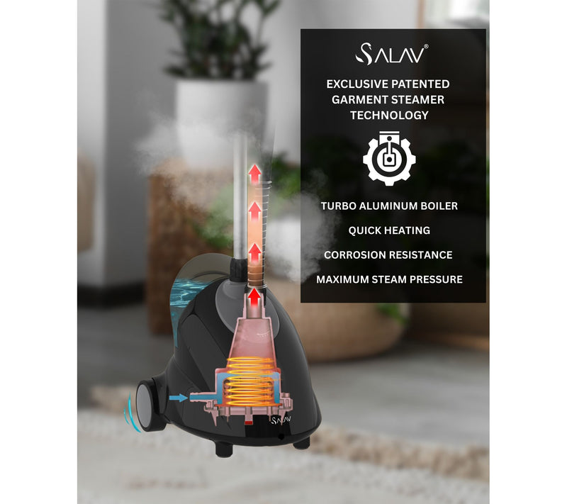 SALAV Smart Performance Upright Garment Steamerwith Wheels — View 8