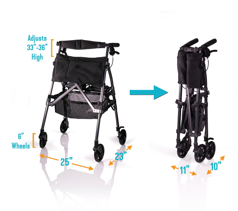 Stander EZ Fold-N-Go Ultra Light Rollator with Accessories — View 11