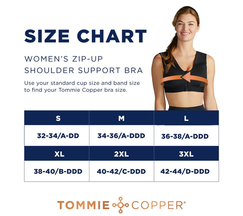 Tommie Copper Shoulder Support Comfort Bra w/ Front Zipper — View 15