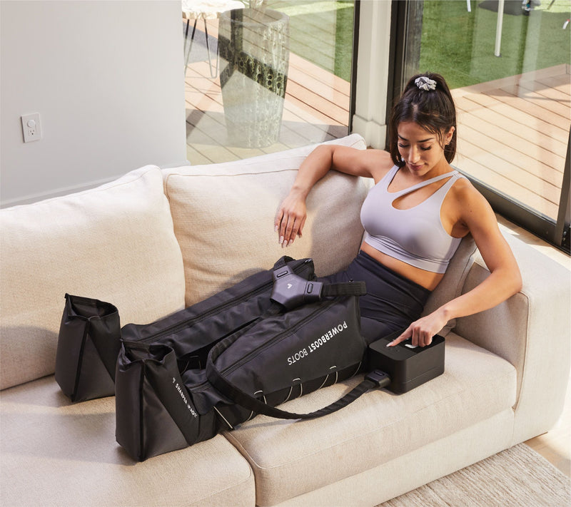 Sharper Image PowerBoost Air Compression Leg Massager 32" Boots — View 9
