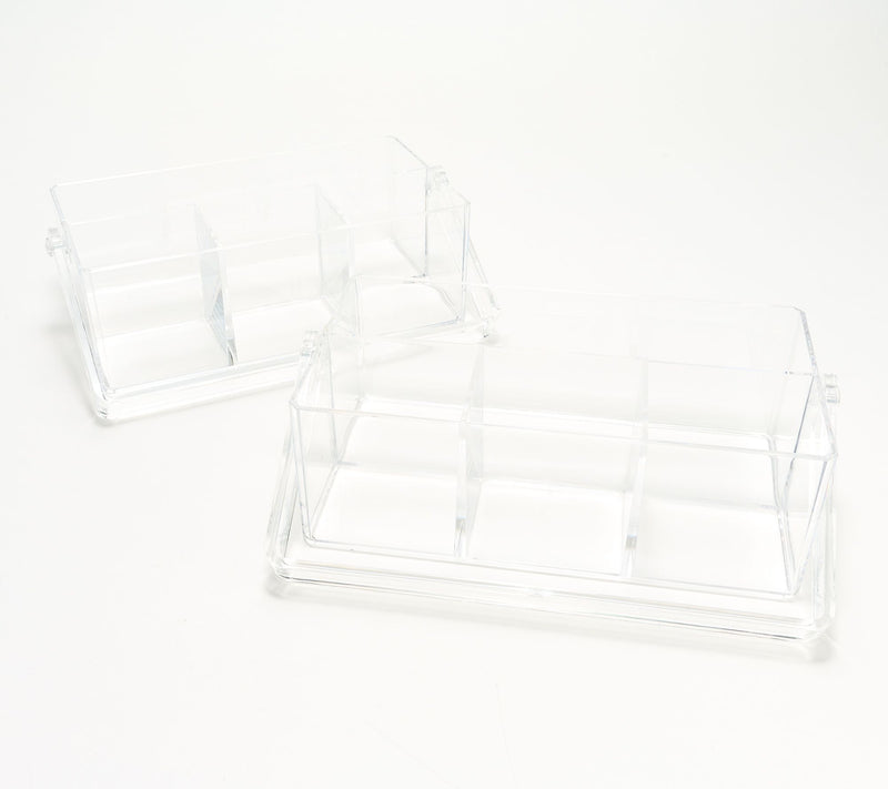 Cella Set of 2 Clear Caddies with Dividers — View 7
